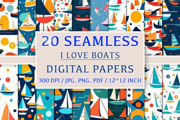 20 Seamless Boats and Anchors Patterns