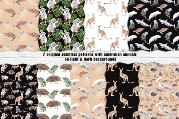Australian Animals Seamless Patterns
