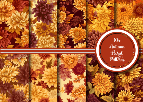 Autumn Floral Patterns Collection: A Cozy Autumn Design Resource