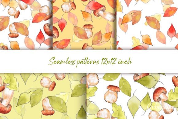 Autumn Patterns with Mushrooms