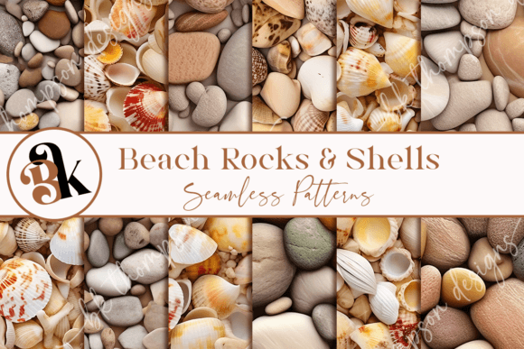 Beach Rocks and Shells Seamless Patterns: A Versatile Resource for Creative Projects