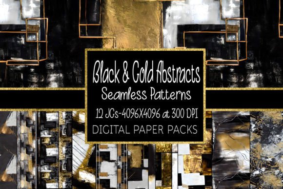 Black and Gold Abstract Patterns: A Versatile Resource for Creative Professionals