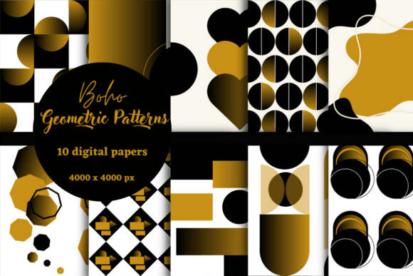 Black and Gold Boho Geometric Patterns: A Stylish Fusion of Art and Craft
