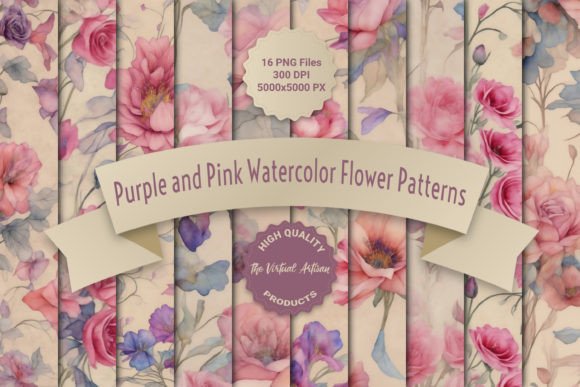 Colorful Watercolor Flower Patterns