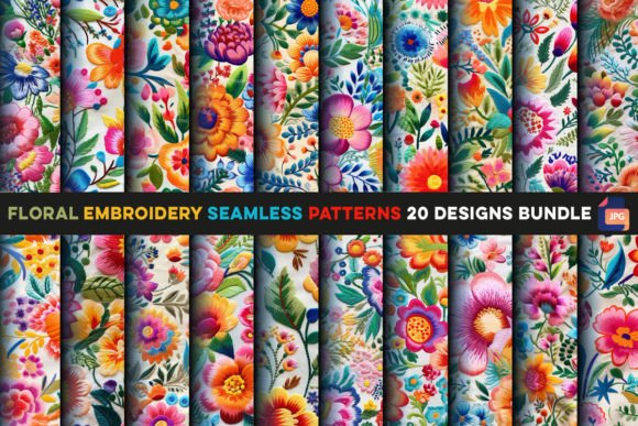 Floral Embroidery Seamless Patterns: A Creative Asset for Print-on-Demand Businesses