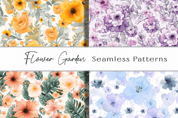 Flower Garden Seamless Patterns
