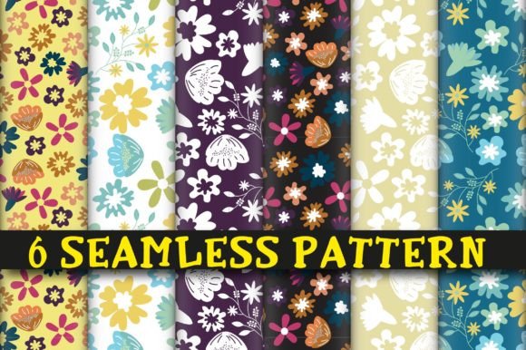 Flowers Patterns Set for Creative Design