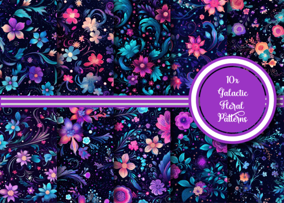 Galactic Floral Patterns Collection: A Cosmic Fusion of Style and Design