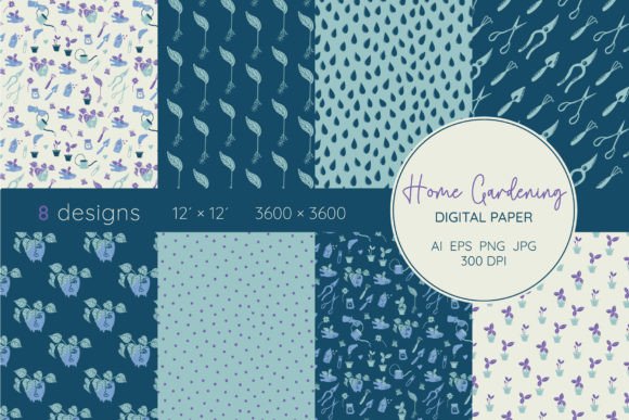 Gardening Patterns Digital Paper