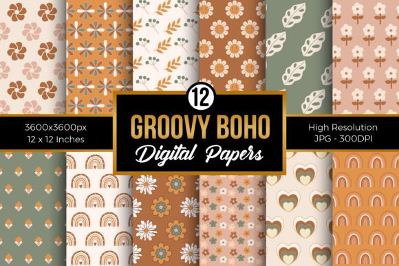 Groovy Boho Retro Flowers Patterns: A Creative Trend for Modern Designers