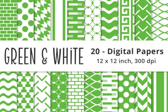 Lime Green and White Geometric Patterns for Creative Projects