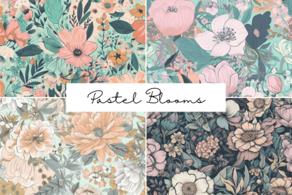 Pastel Blooms Seamless Patterns: A Delicate Elegance for Creative Projects
