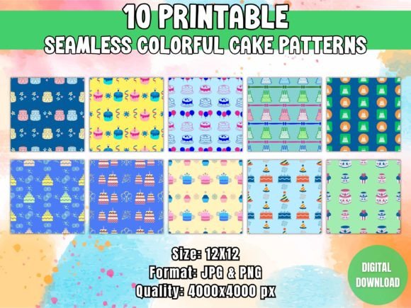 Seamless Colorful Cake Patterns