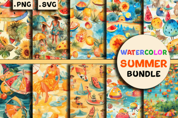Watercolor Summer Patterns - Pack Bundle: A Creative Asset for Modern Designers