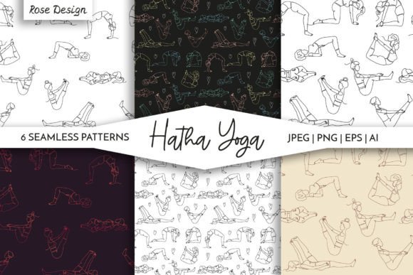 Yoga Girls Seamless Patterns